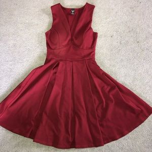Red flare dress
